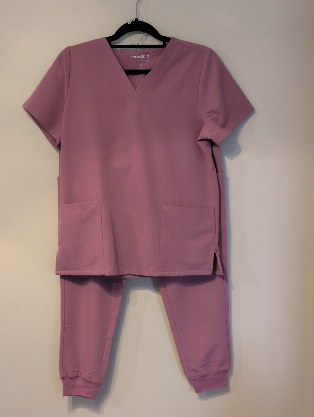 Mandala Women’s Mauve Scrub Top & Jogger Set